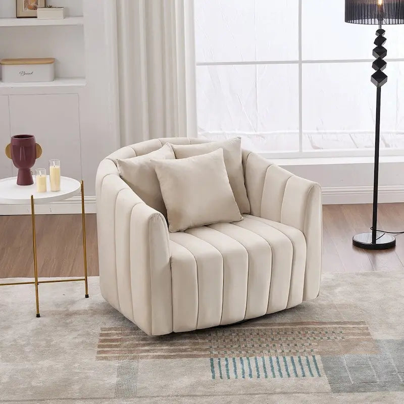 Fauteuil crapaud pivotant 360° surdimensionné en tissu 40.35W
