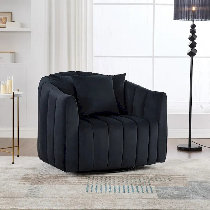 Fauteuil crapaud pivotant 360° surdimensionné en tissu 40.35W