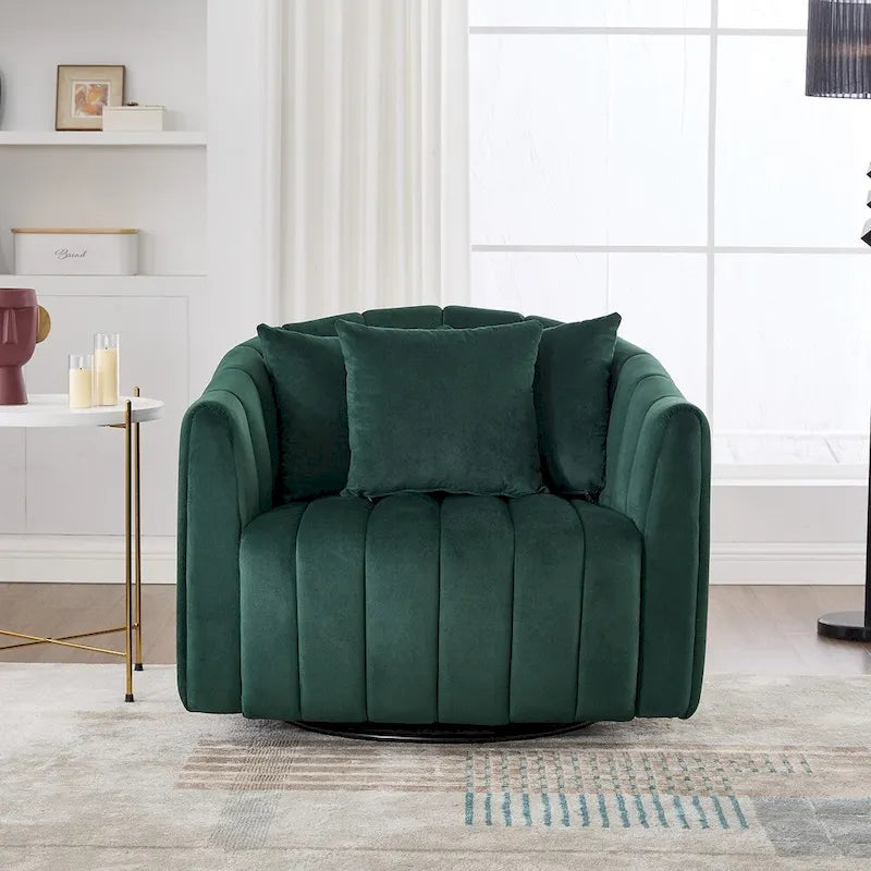 Fauteuil crapaud pivotant 360° surdimensionné en tissu 40.35W