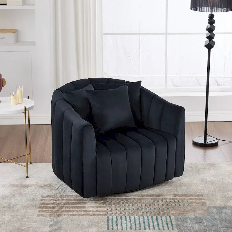 Fauteuil crapaud pivotant 360° surdimensionné en tissu 40.35W