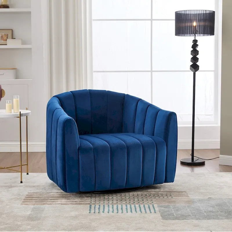 Fauteuil crapaud pivotant 360° surdimensionné en tissu 40.35W