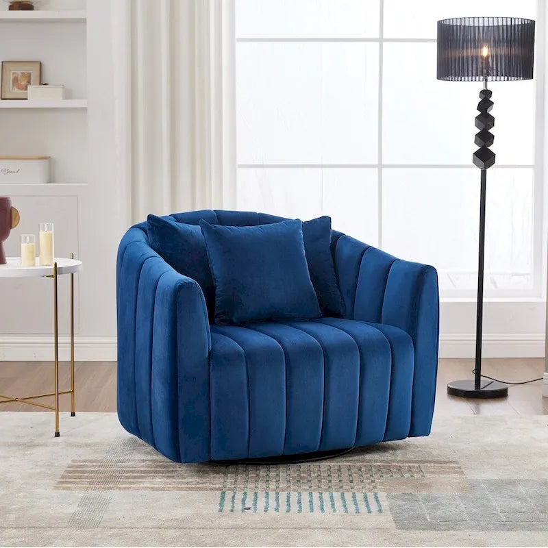Fauteuil crapaud pivotant 360° surdimensionné en tissu 40.35W