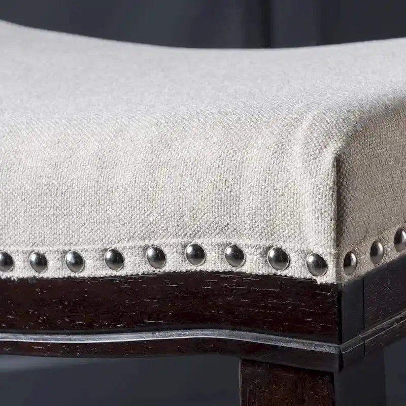 Tabourets de bar à selle rembourrés modernes (avec clous décoratifs, lot de 2)