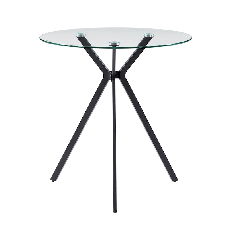 Table de bistrot à plateau en verre