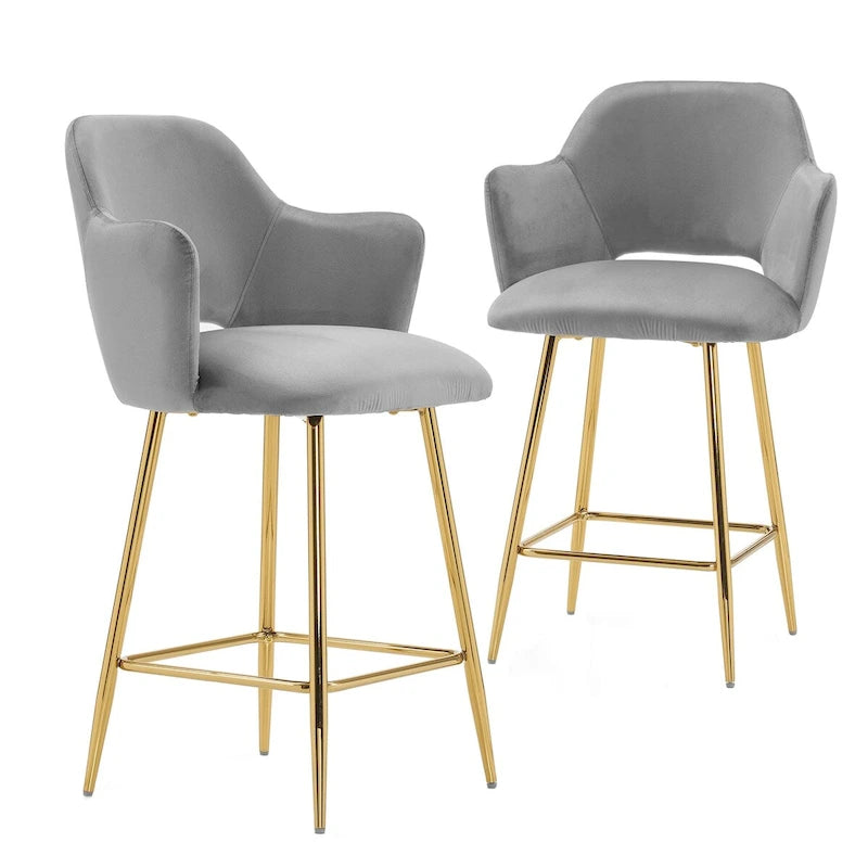 Chaise de salle à manger moderne avec pieds en métal doré pour salle à manger