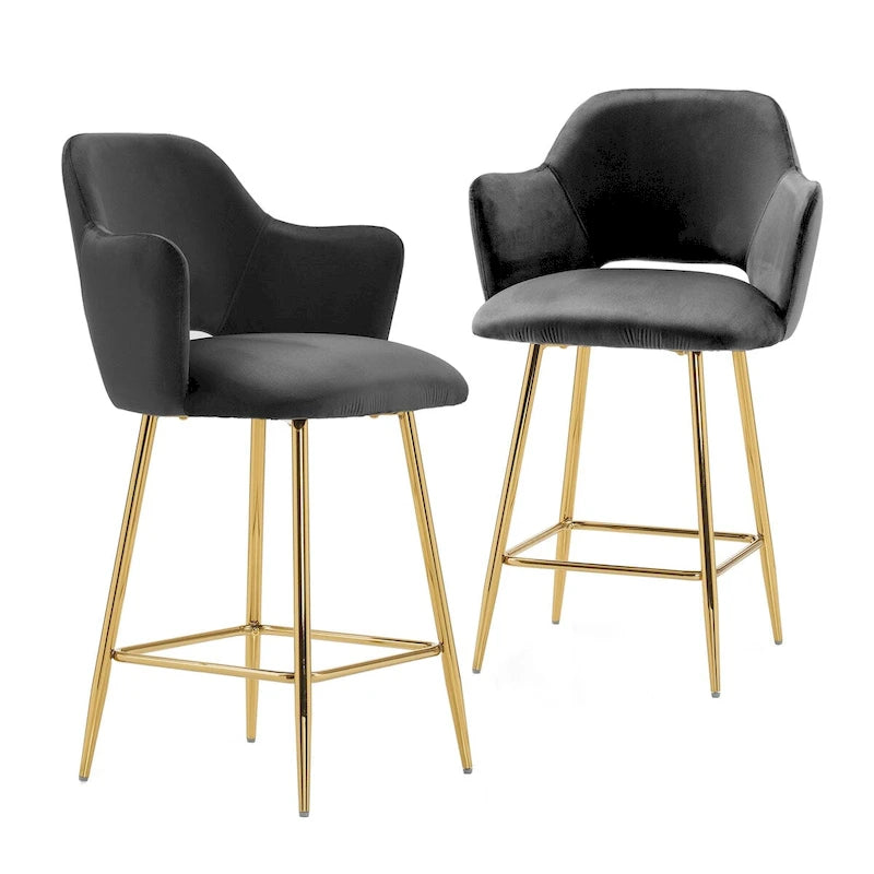Chaise de salle à manger moderne avec pieds en métal doré pour salle à manger